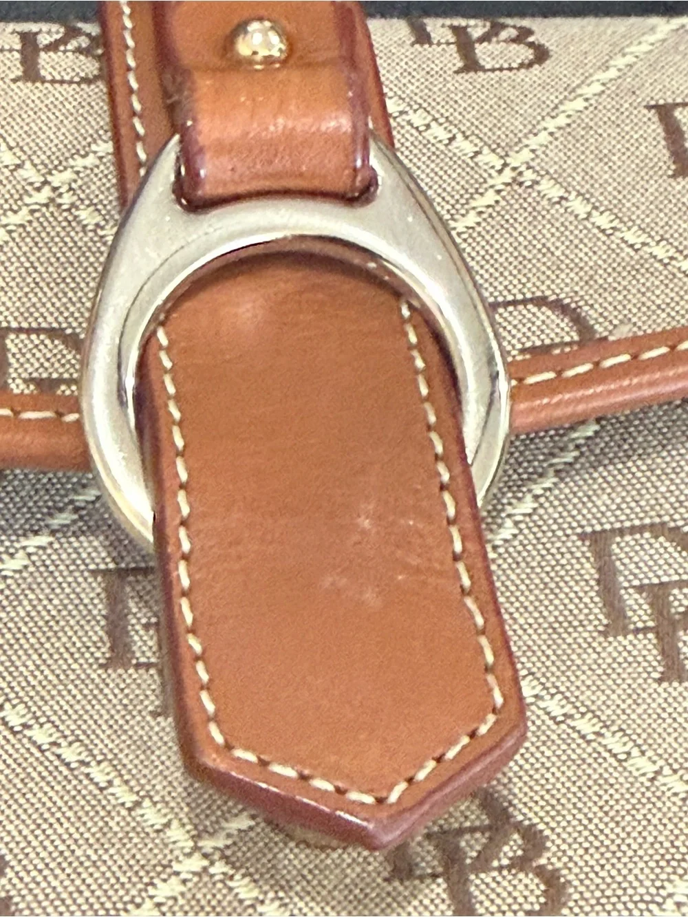 Dooney & Bourke Beige and Brown Monogram Wristlet